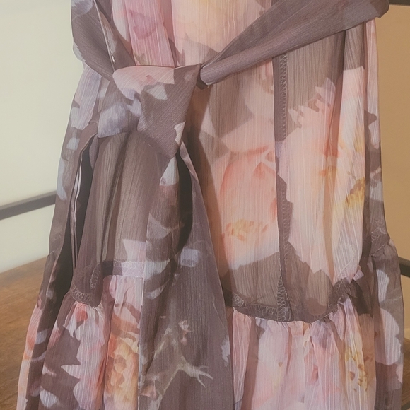 Floral Sheer Long Sleeve Dress - Picture 6 of 8